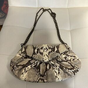 Lauren Merkin, snake skin bag with metal chain